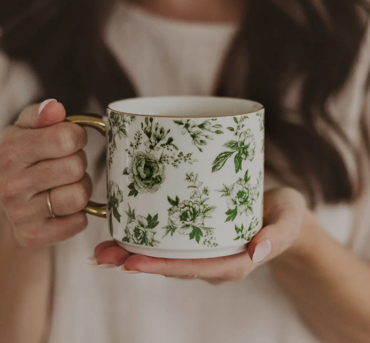 Green Delft Coffee Mug